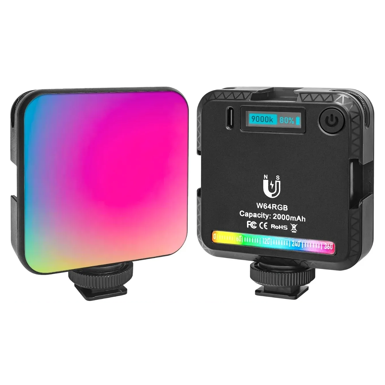LUXCEO W64 mini RGB LED lámpa, világítás 2500-9000K beépített akkumulátorral-0