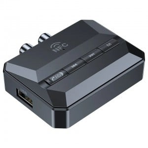 HIGI T59 bluetooth audio vevő AUX 3.5mm adapter + microSD, USB-A, USB-C, RCA, NFC csatlakozással