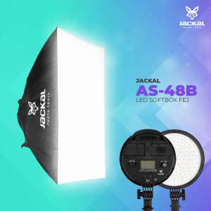 Jackal AS-48B LED softbox, 3200-5600K tápegységgel, NP-F akkumulátor foglalattal 48W