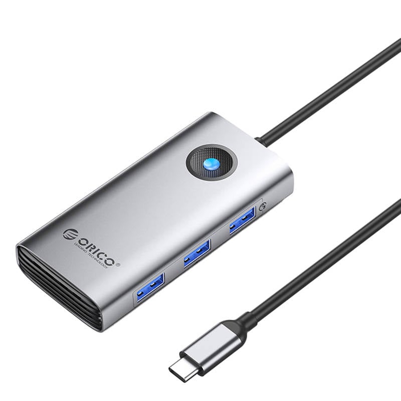 Orico 6 az 1-ben USB Type-C HUB elosztó adapter (szürke)-0