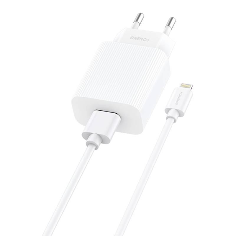 Foneng EU28 USB-A hálózati töltő adapter + USB - lightning kábel 2.4A-0