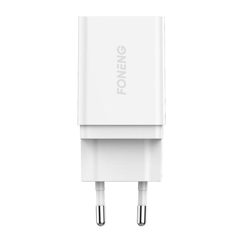 Foneng K300 USB-A hálózati töltő adapter + USB-A - USB-C kábel (fehér)-1