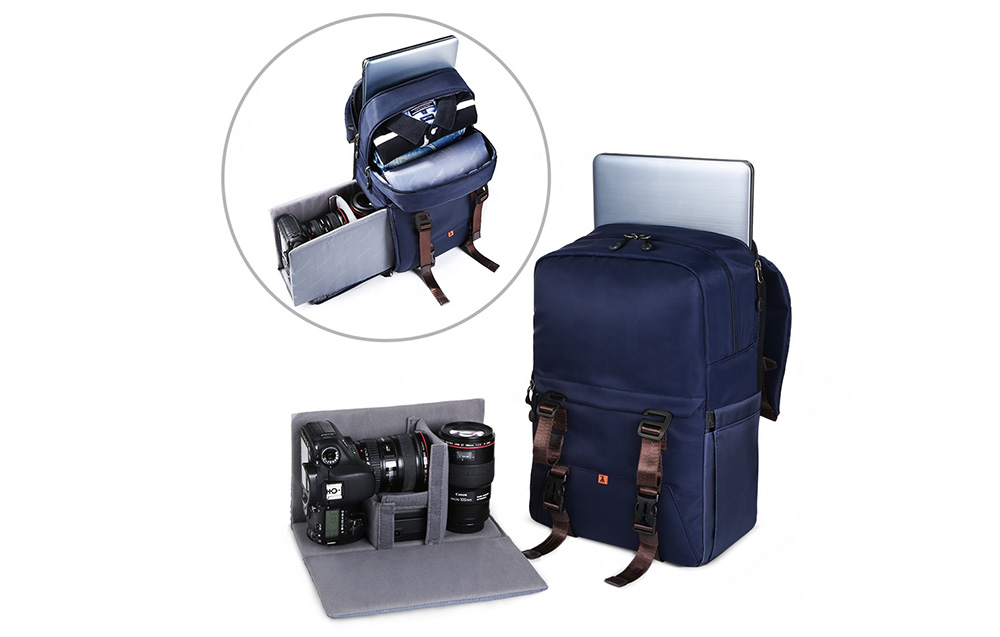 KF Concept Beta Zip fotós hátizsák, hátitáska kék 20L (KF13.087)-3