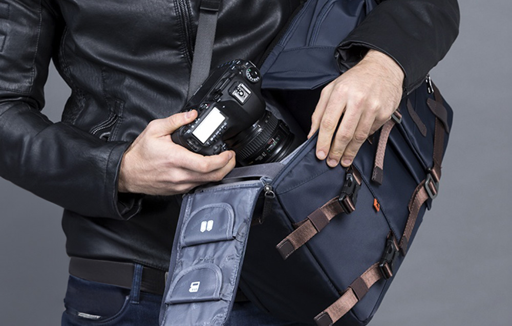 KF Concept Beta Zip fotós hátizsák, hátitáska kék 20L (KF13.087)-4