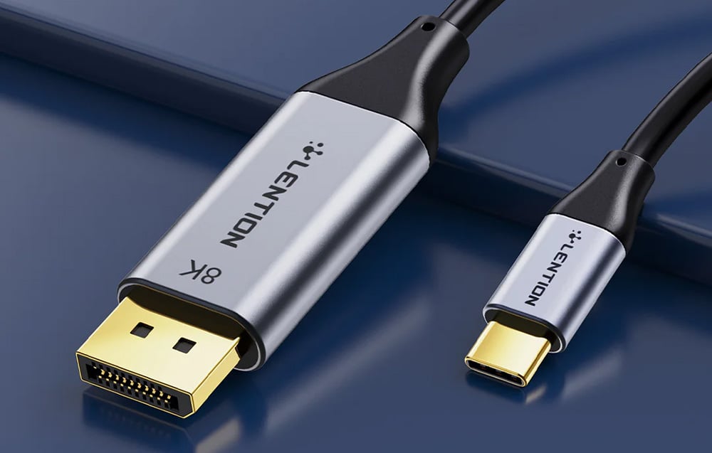 Lention USB-C - DisplayPort kábel 8K60Hz, 1.7m (fekete)-1