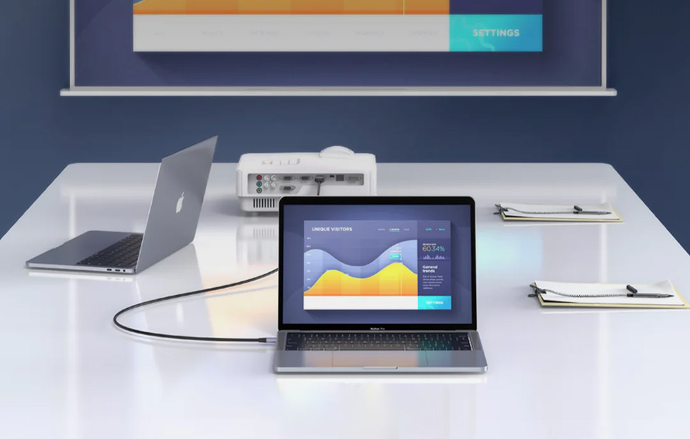 Lention USB-C - DisplayPort kábel 8K60Hz, 1.7m (fekete)-3