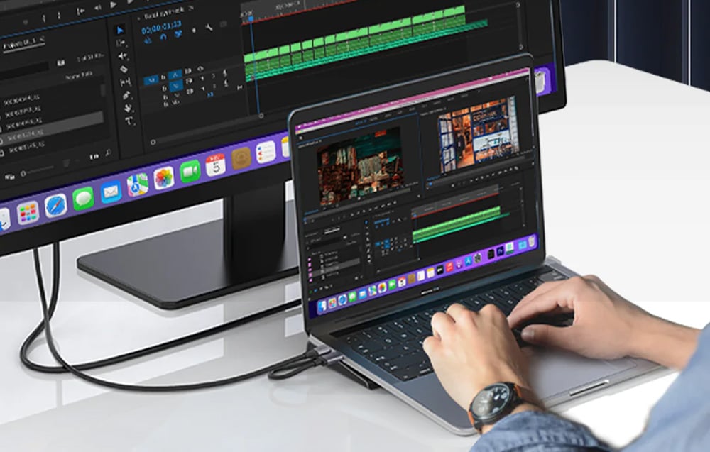 Lention USB-C - DisplayPort kábel 8K60Hz, 1.7m (fekete)-2