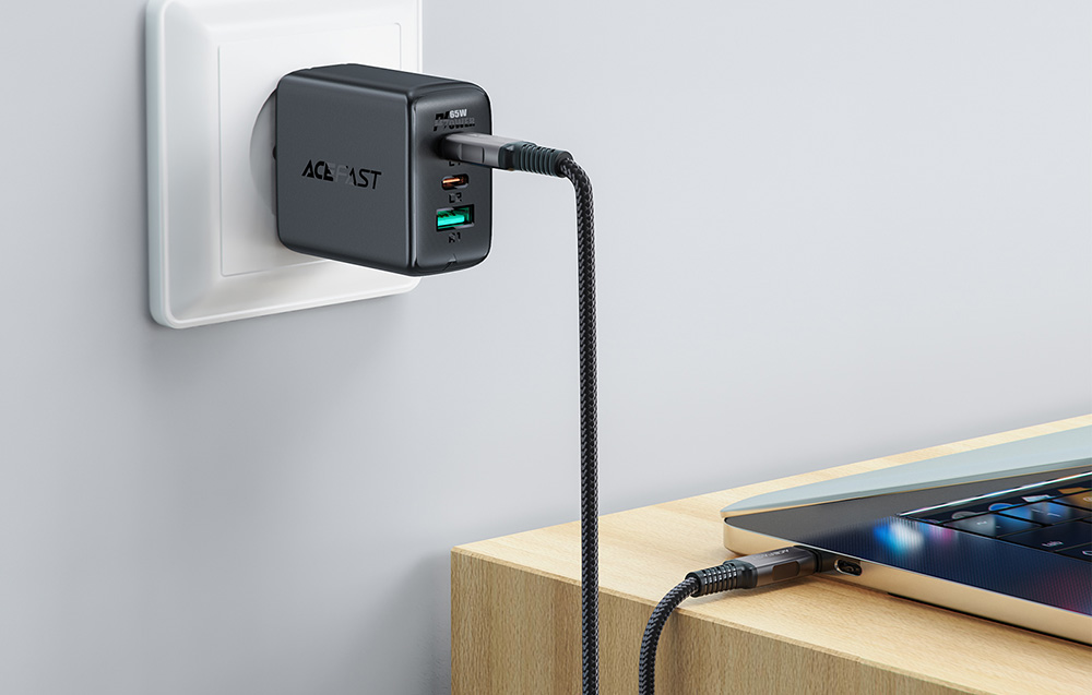 Acefast C1-09 USB-C - USB-C kábel 48W, 1m (fekete-szürke)-4
