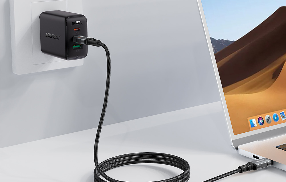 Acefast C1-09 USB-C - USB-C kábel 48W, 1m (fekete-szürke)-2