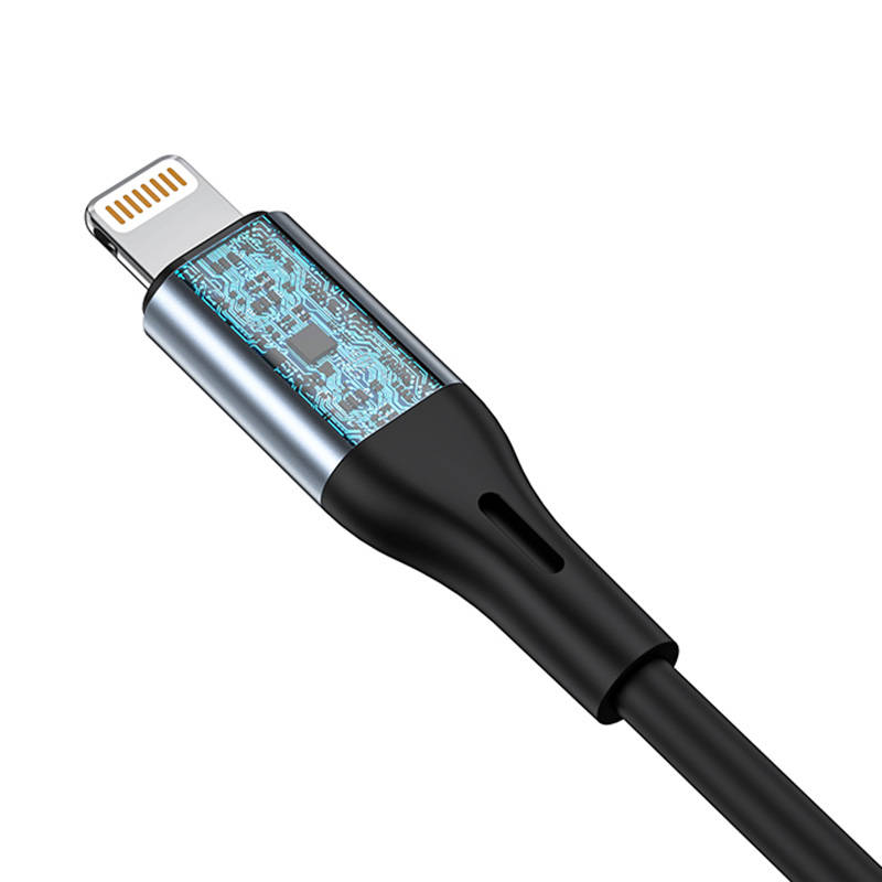 Vipfan L05 Lightning - 3.5mm-es mini jack AUX kábel, 1m (szürke)-4