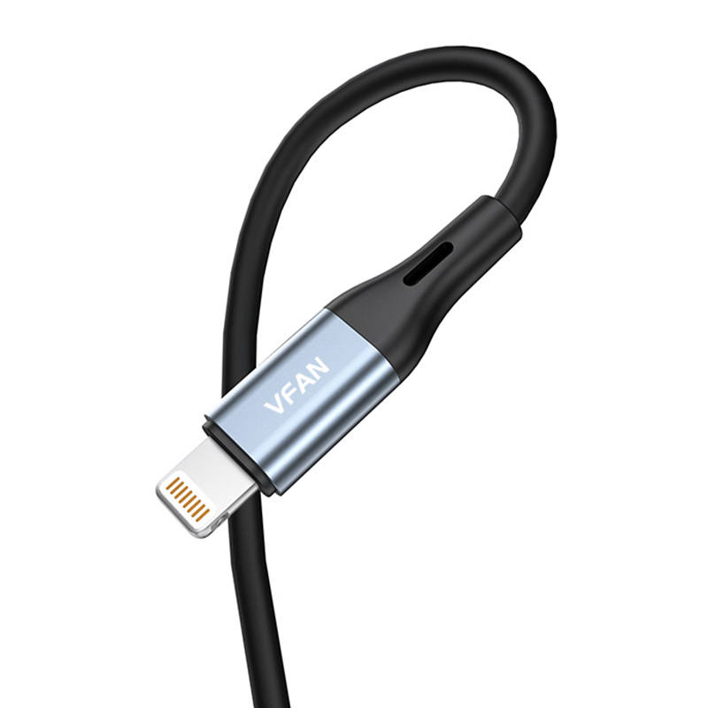 Vipfan L05 Lightning - 3.5mm-es mini jack AUX kábel, 1m (szürke)-3
