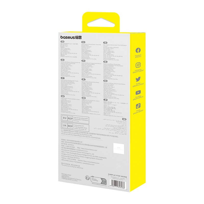 Baseus UltraJoy 7 az 1-ben USB-C HUB elosztó adapter USB-C - HDMI, 3xUSB 3.0, PD, SD/microSD (szürke)-4