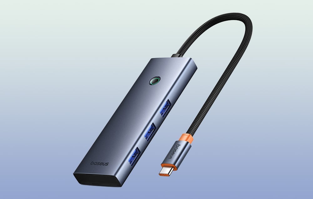 Baseus UltraJoy 7 az 1-ben USB-C HUB elosztó adapter USB-C - HDMI, 3xUSB 3.0, PD, SD/microSD (szürke)-10