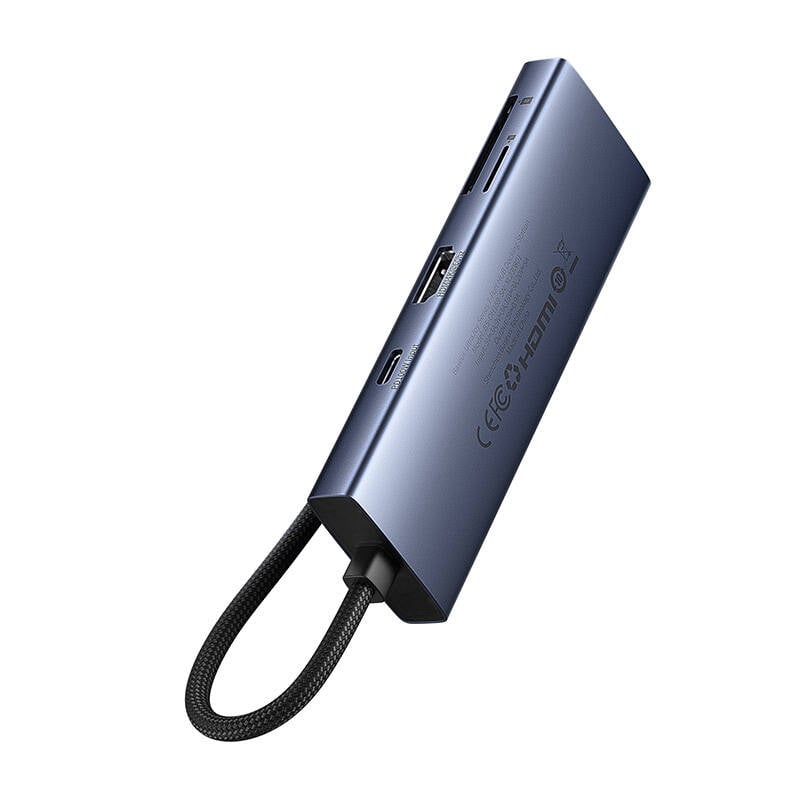Baseus UltraJoy 7 az 1-ben USB-C HUB elosztó adapter USB-C - HDMI, 3xUSB 3.0, PD, SD/microSD (szürke)-3