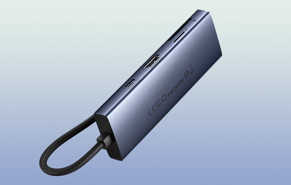 Baseus UltraJoy 7 az 1-ben USB-C HUB elosztó adapter USB-C - HDMI, 3xUSB 3.0, PD, SD/microSD (szürke)-2