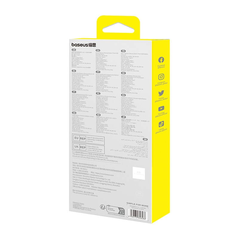Baseus UltraJoy 7 az 1-ben USB-C HUB elosztó adapter USB-C - HDMI, VGA, 4xUSB 3.0, PD (szürke)-8