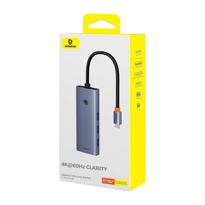 Baseus UltraJoy 7 az 1-ben USB-C HUB elosztó adapter USB-C - HDMI, VGA, 4xUSB 3.0, PD (szürke)-9
