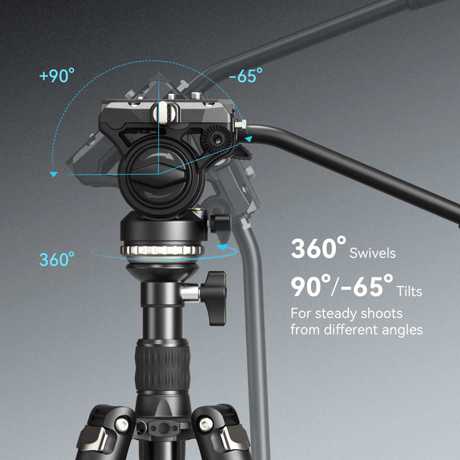 SmallRig Video Tripod Kit CT210, fluid fejes állvány (4475)-6