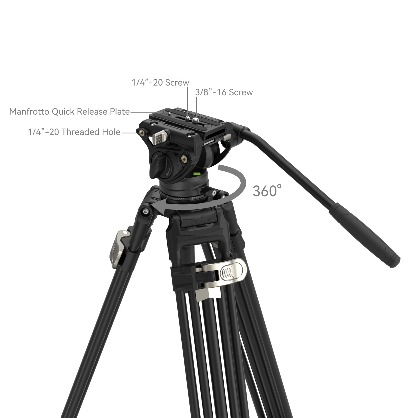 SmallRig FreeBlazer Heavy-Duty Aluminum Alloy Tripod Kit AD-80, fluid fejes videó állvány (4163)-5