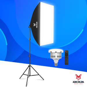 Jackal SB85+ Softbox 85W E27 3200K-5500K LED izzóval, 2m állvánnyal, távirányítóval