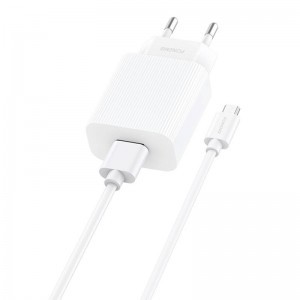 Foneng EU28 USB-A hálózati töltő adapter + USB-A - MICRO-USB kábel QC 3.0