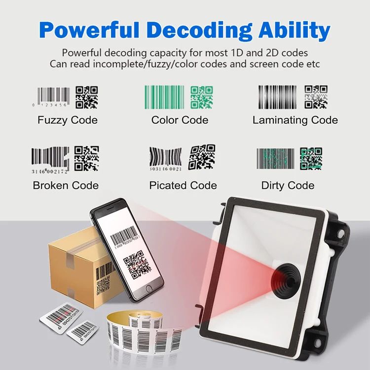 USB Vezetékes 1D/2D mini vonalkódolvasó, QR kód olvasó beépíthető modul (YHD-M901DS)-3