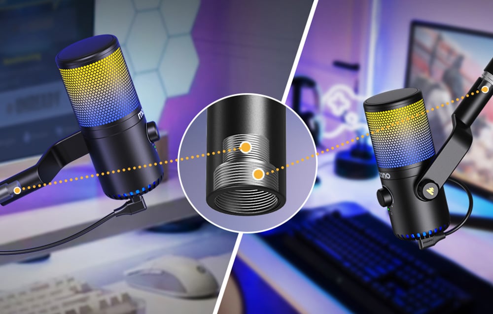 Maono DM30RGB gaming, gamer mikrofon RGB világítással fekete-1