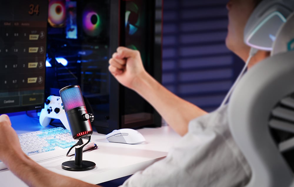 Maono DM30RGB gaming, gamer mikrofon RGB világítással fekete-4