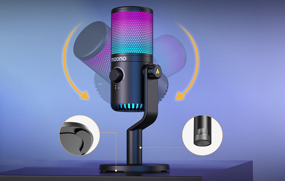 Maono DM30RGB gaming, gamer mikrofon RGB világítással fekete-2