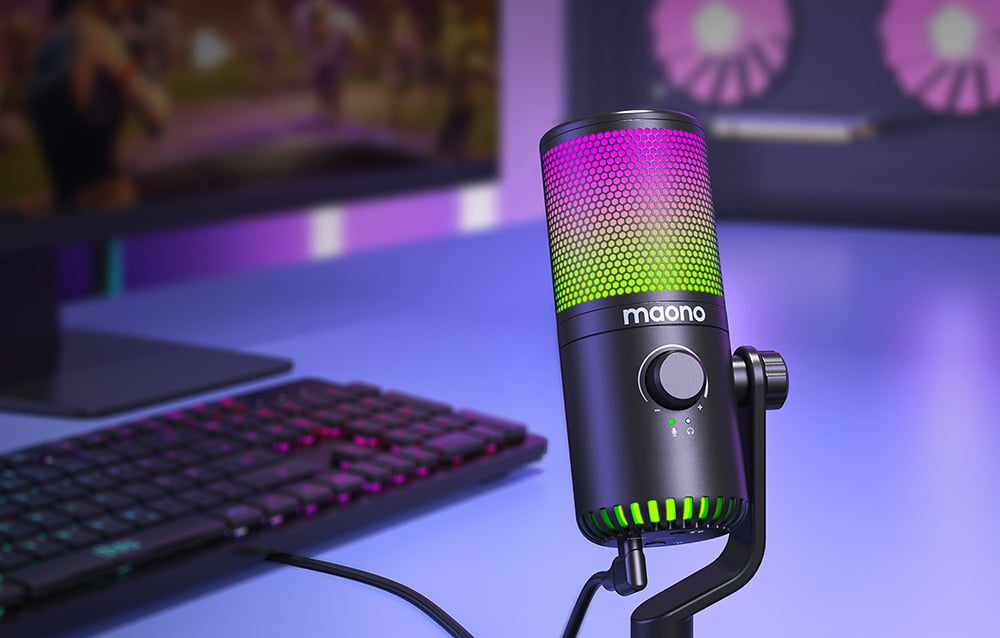Maono DM30RGB gaming, gamer mikrofon RGB világítással fekete-3