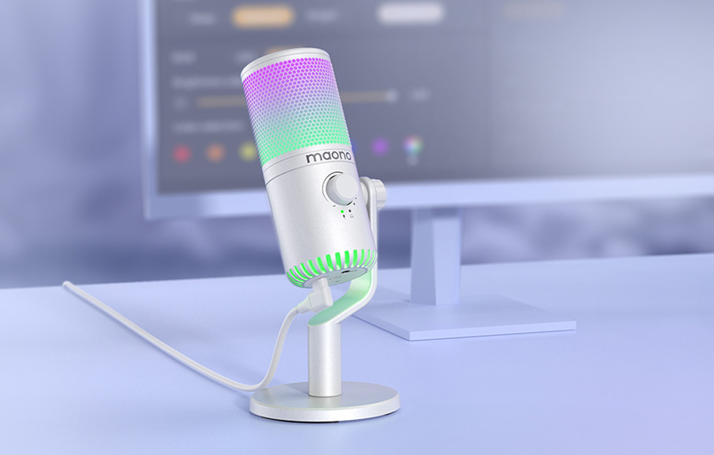 Maono DM30RGB gaming, gamer mikrofon RGB világítással fehér-8