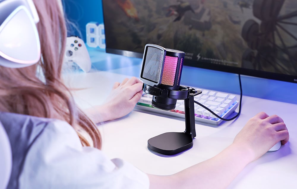 Maono DGM20 gaming, gamer mikrofon pop filterrel, RGB világítással fekete-4