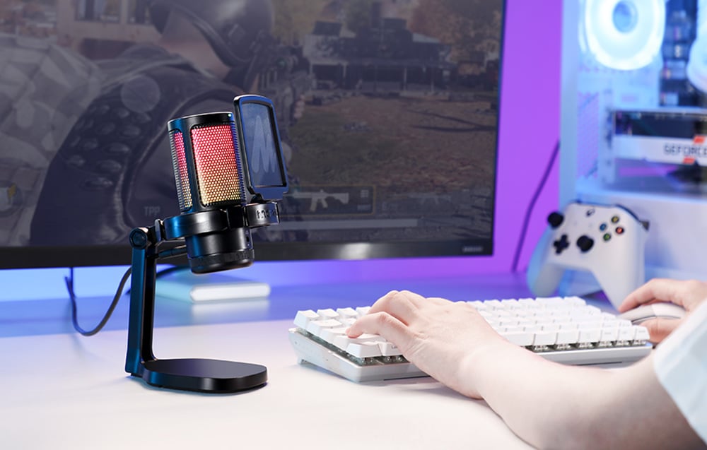 Maono DGM20 gaming, gamer mikrofon pop filterrel, RGB világítással fekete-10