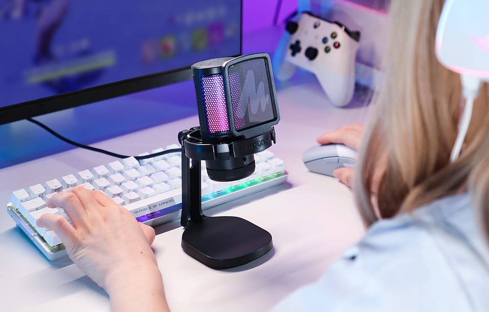 Maono DGM20 gaming, gamer mikrofon pop filterrel, RGB világítással fekete-1