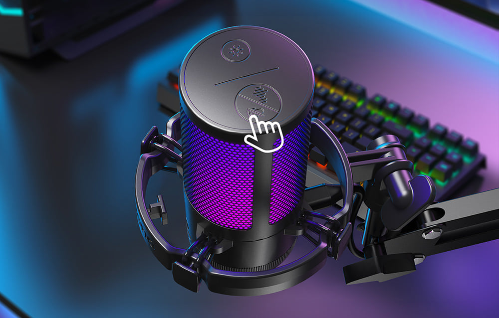 Maono DGM20S gaming, gamer mikrofon pop filterrel, állvánnyal, RGB világítással fekete-11