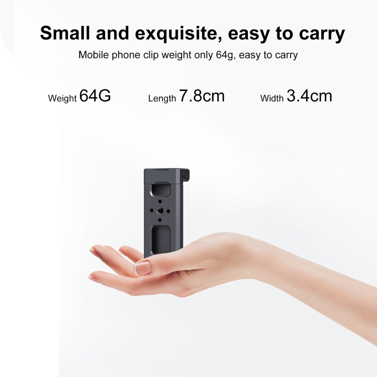 PULUZ fém mobiltelefon rögzítő, telefontartó adapter vakupapucs foglalattal (PU3205B)-3