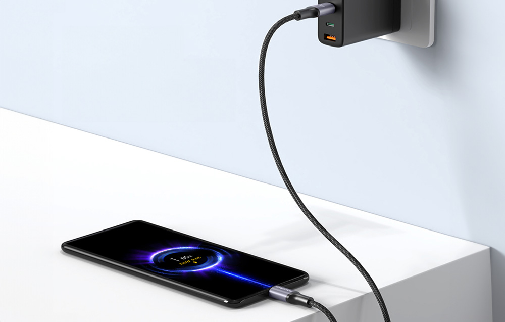 Rocoren USB-C - USB-C Retro Series 3m 100W gyorstöltő kábel (szürke)-2