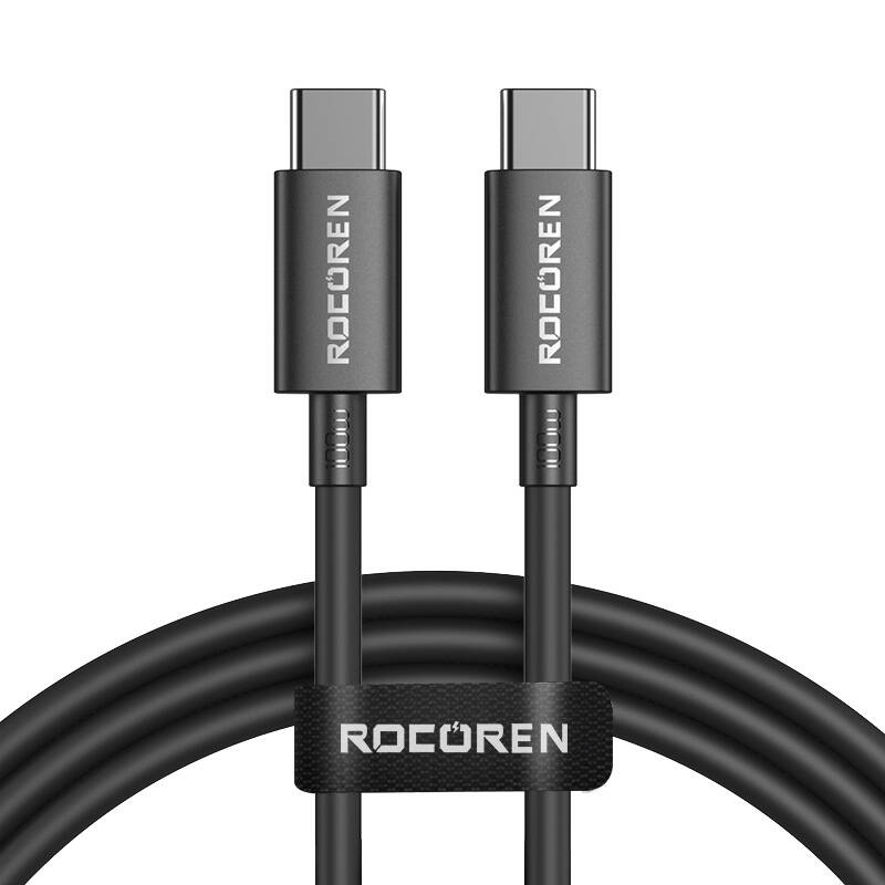 Rocoren USB-C - USB-C Simples Series 2m 100W gyorstöltő kábel (fekete)-0