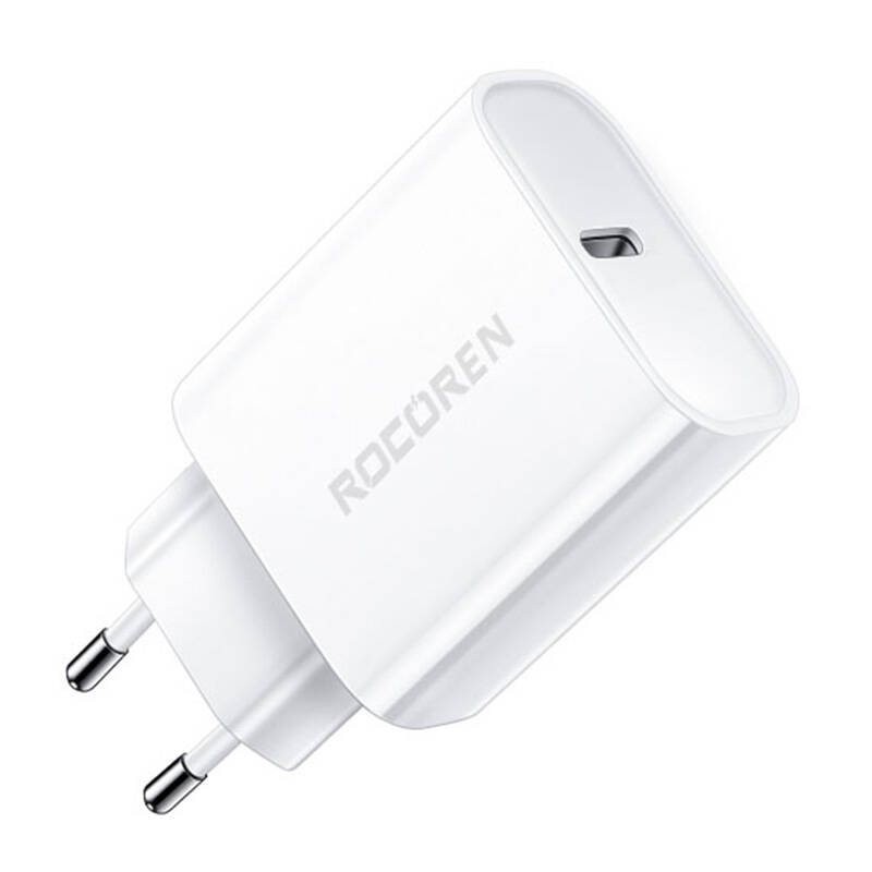 Rocoren USB-C hálózati töltő adapter PD 20W fehér-0