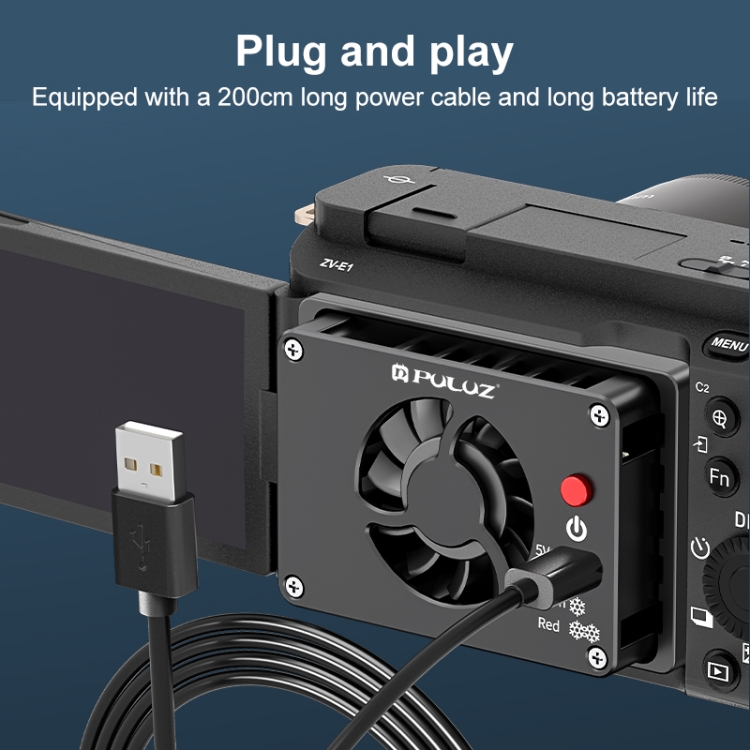 PULUZ kamera hűtőventillátor Sony / Canon / FUJIFILM / Nikon fényképezőgépekhez (fekete) (PU6510B)-3