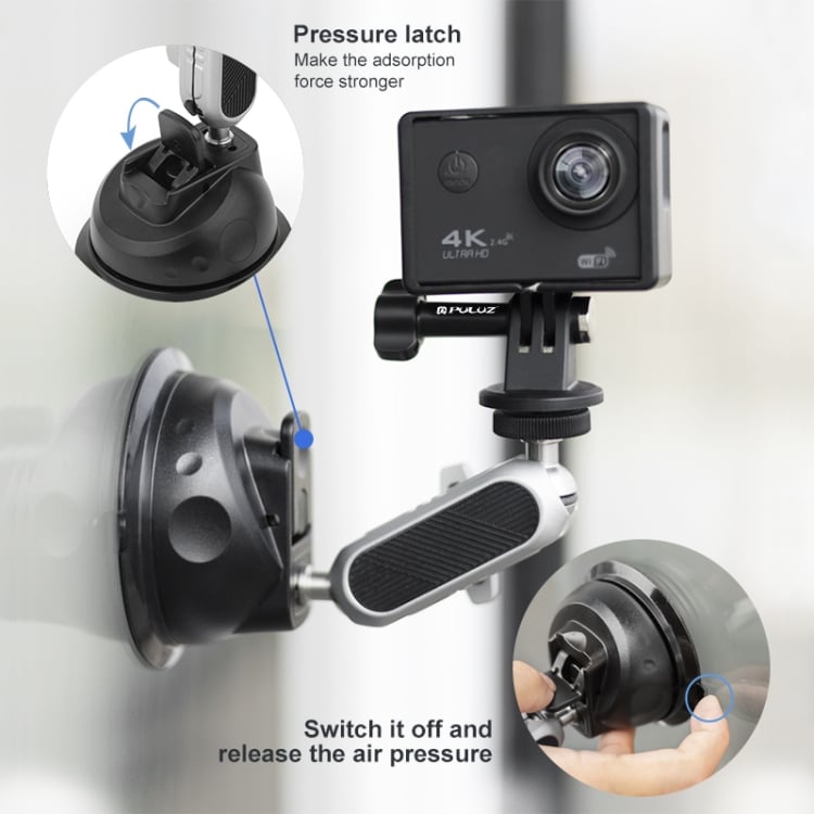 PULUZ tapadókorongos magic arm 1/4'' mobiltelefon tartóval és akciókamera adapterrel (PU861)-8