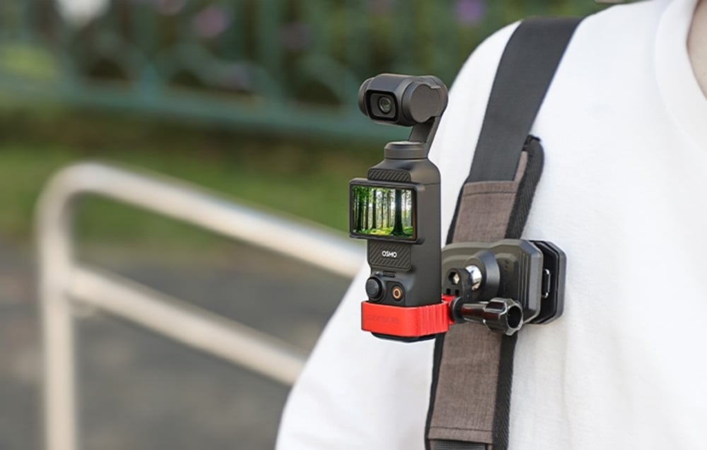 Sunnylife alumínium akiciókamera adapter DJI Osmo Pocket 3-hoz (piros)-3