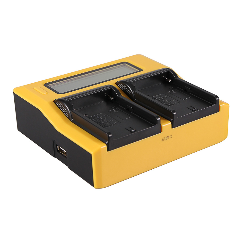 PATONA Dual LCD kijelzős Sony NP-FM50 NP-F550 NP-F750 NP-F970 USB akkumulátor töltő-1