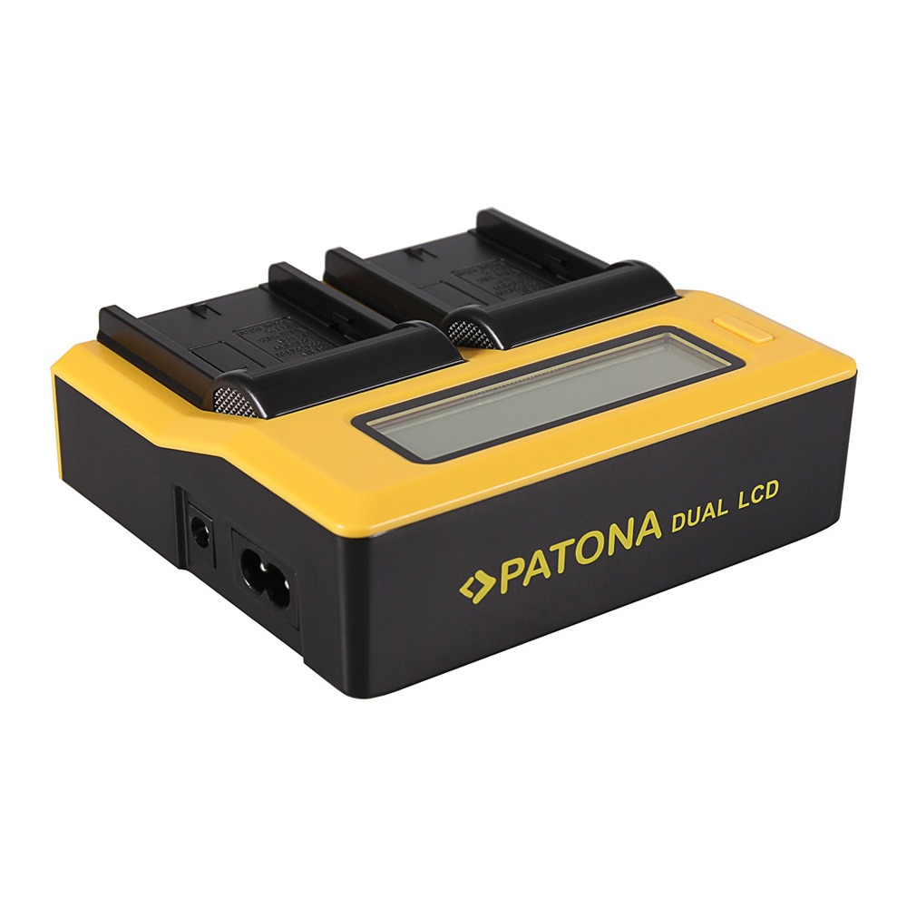 PATONA Dual LCD kijelzős Sony NP-FM50 NP-F550 NP-F750 NP-F970 USB akkumulátor töltő-3