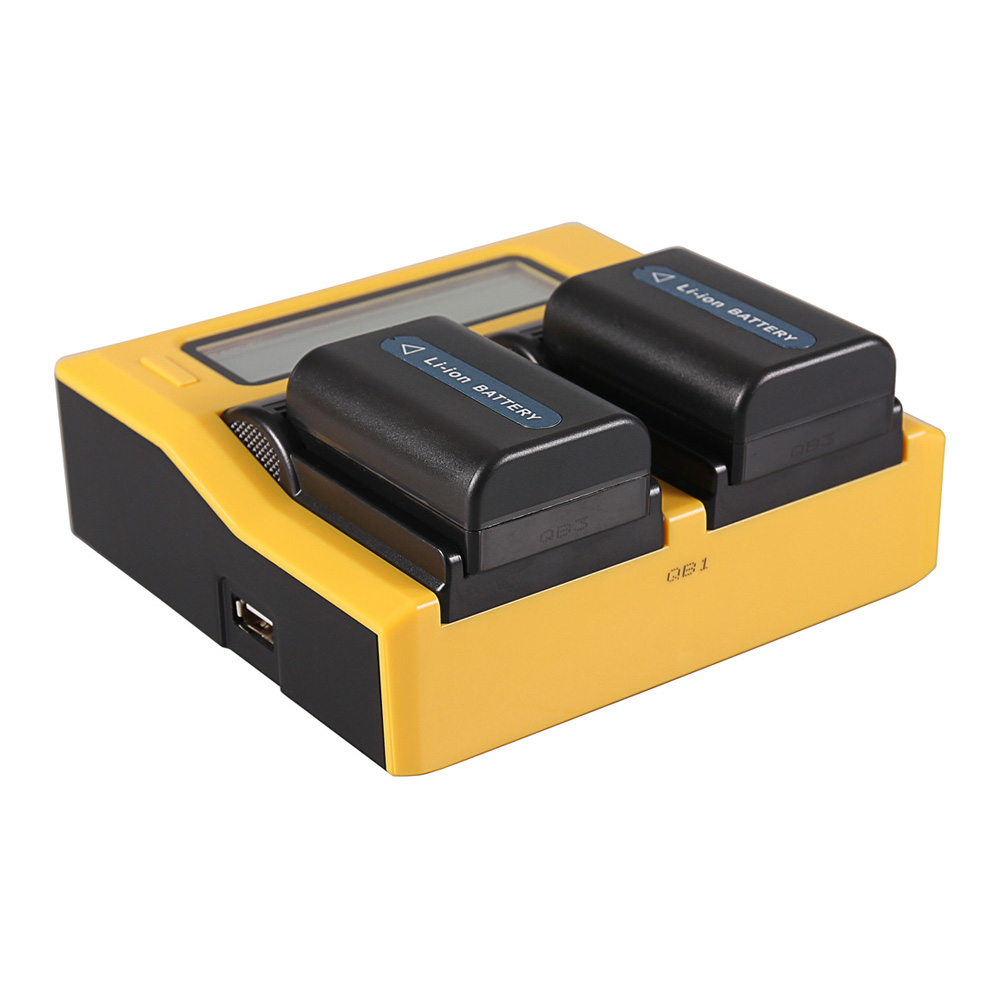 PATONA Dual LCD kijelzős Sony NP-FM50 NP-F550 NP-F750 NP-F970 USB akkumulátor töltő-4