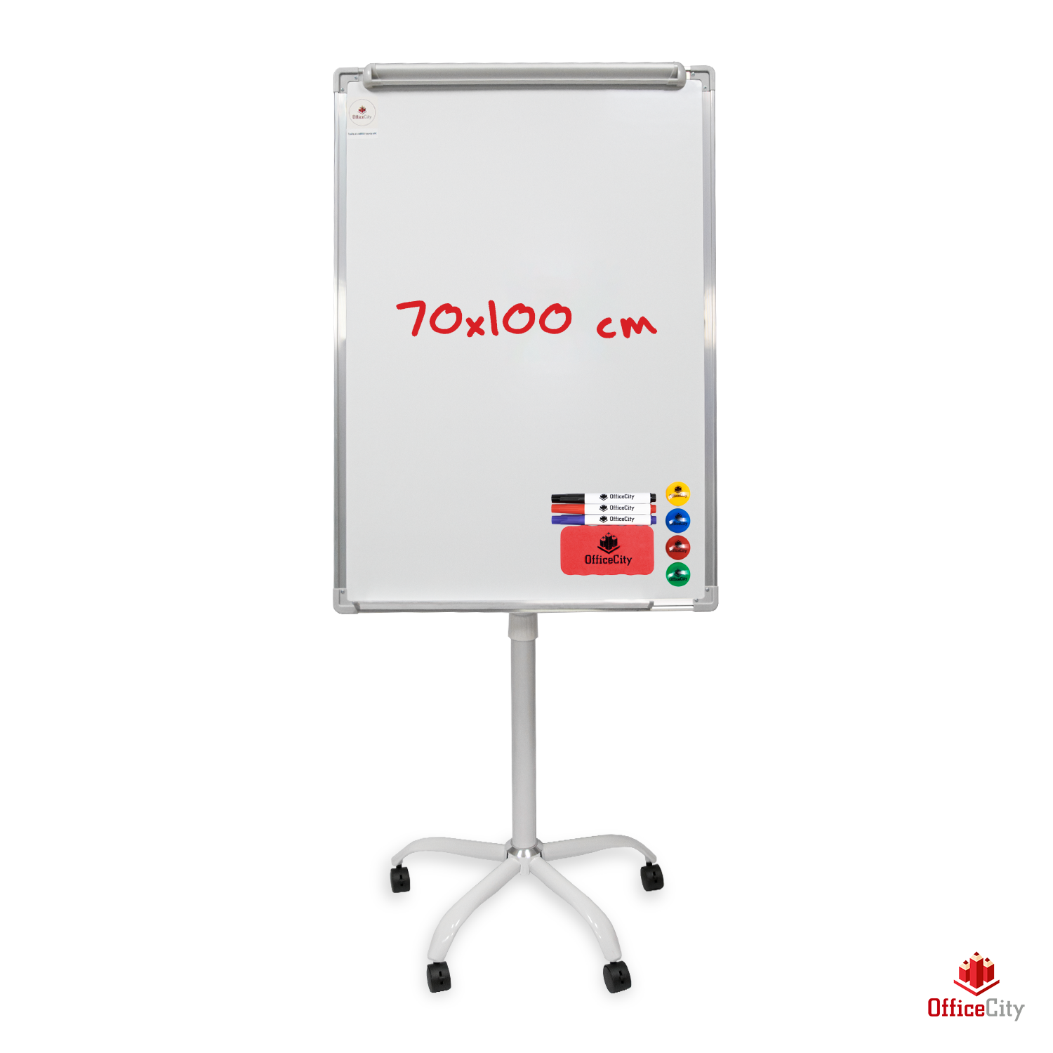OfficeCity GCH-7100 gurulós, mobil mágneses flipchart tábla 70x100 cm (ST-1233)-1