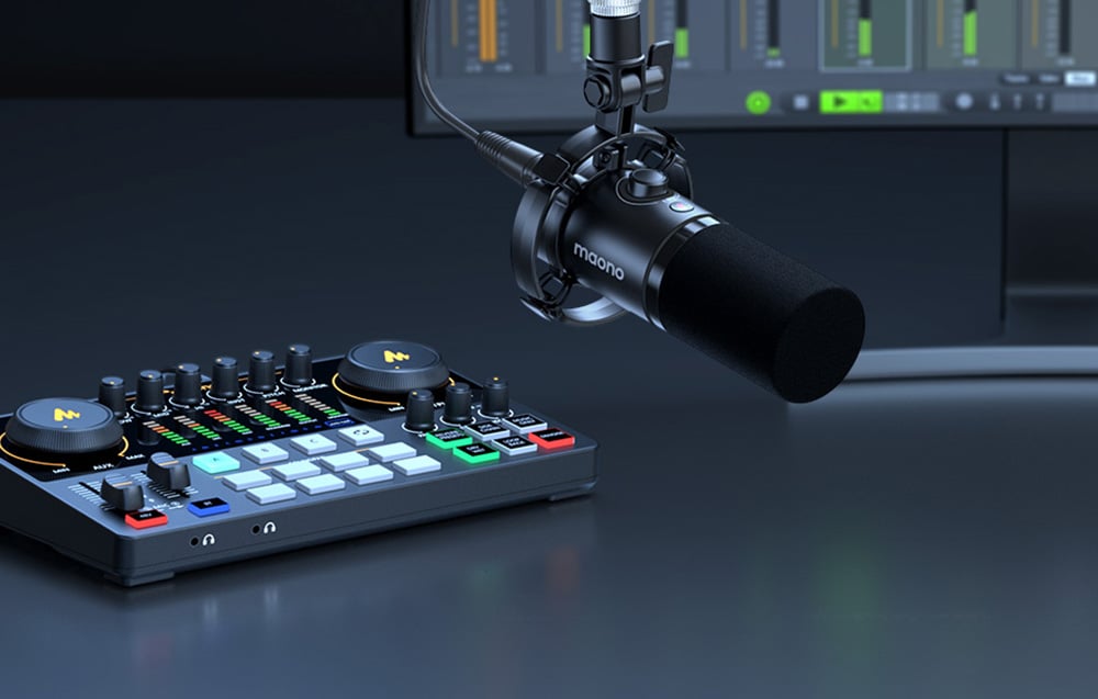 Maono PD200x dinamikus gaming, gamer mikrofon RGB világítással (fekete)-4