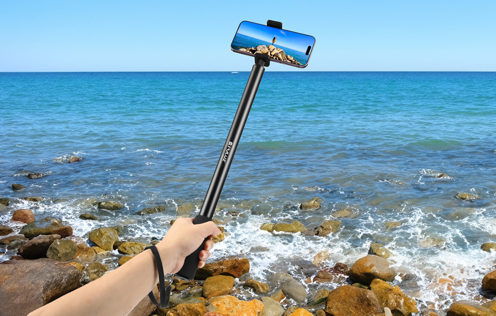 PULUZ fém selfie bot 2m Insta360 One RS/X2/X3 akciókamerákhoz (fekete) (PU641B)-4