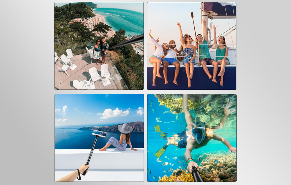 PULUZ fém selfie bot 2m Insta360 One RS/X2/X3 akciókamerákhoz (fekete) (PU641B)-5