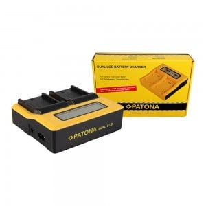 PATONA Dual LCD kijelzős Sony NP-FM50 NP-F550 NP-F750 NP-F970 USB akkumulátor töltő